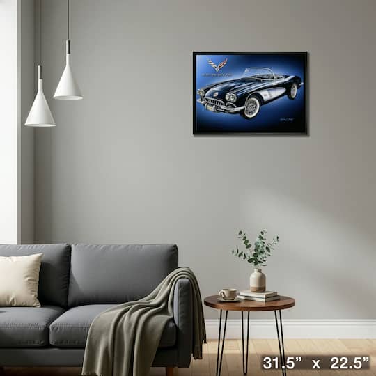 Corvette 20" x 29" Framed Canvas by Michael Fishel 31.5" x 22.5"